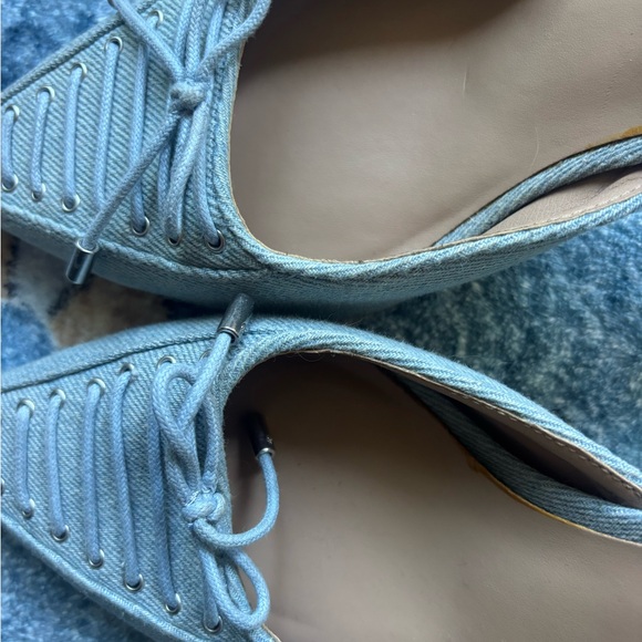 Steve Madden Pale Blue Pointed-Toe Lace-Up Mules - Picture 4 of 4